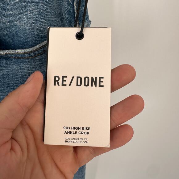 RE/DONE NWT 90's High Rise Ankle Crop in Classic Faded Blue // 26 - Picture 8 of 12